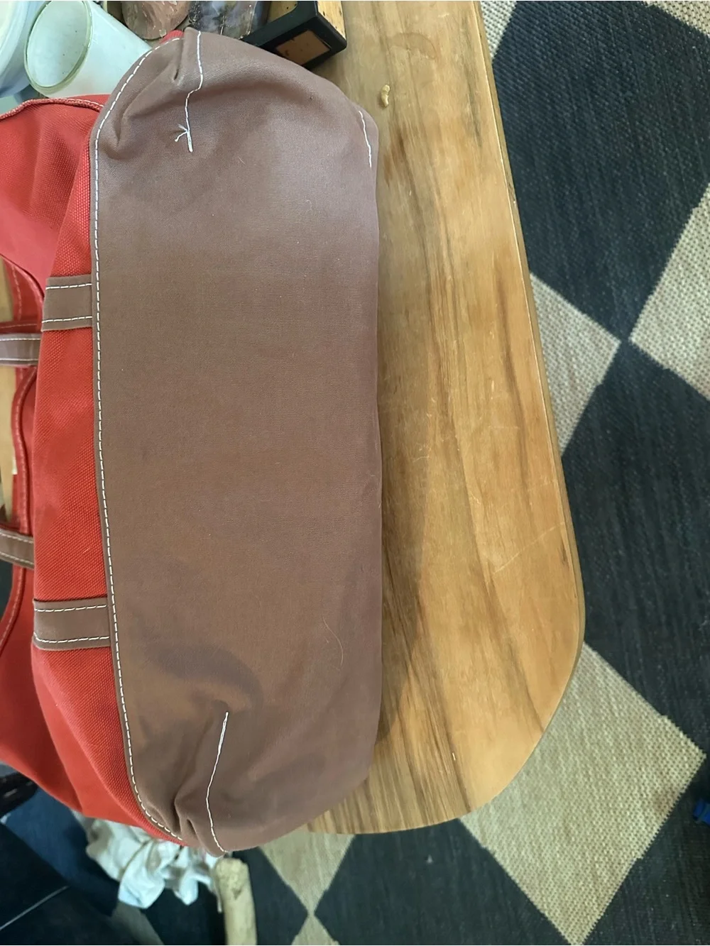 Vintage L.L. Bean Rust red brown trim boat and tote Canvas no holes or rips - Picture 7 of 7